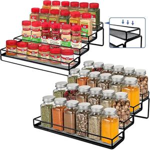 Black Coated Metal Spice Rack Countertop Spice Box Organizer Modern Kitchen Accessories Storage Holder for Spice Box Organizer - Product Image 3