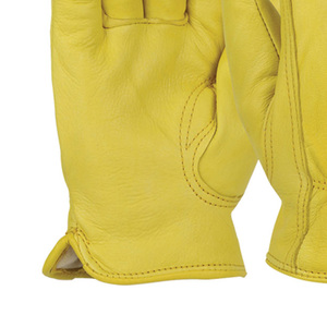 Recién llegado, guantes de conducción de seguridad de cuero puro rojo, negro y marrón con pulsera elástica transpirable antideslizante personalizable - Product Image 6