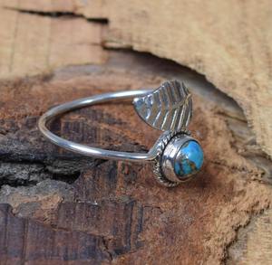 Turquopise bague en pierres précieuses bijoux pour femmes argent Boho Style bijoux 925 en argent Sterling tendance bague faite à la main cadeau pour elle - Product Image 2