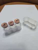 Boîte de stockage de vaccins stérile personnalisée en gros, 3 ml, 3 unités, emballage en plastique LDPE, petit support pour flacons, gaufrage, matériaux recyclés