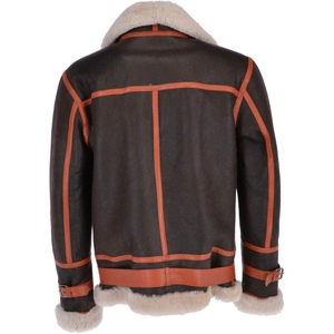 Top Quality <b>Mens</b> Heavy Duty Leather Sheepskin <b>Sherpa</b> Shearling Winter <b>Jacket</b> High Winter Casual Wear Windproof Breathable Warm - Product Image 3