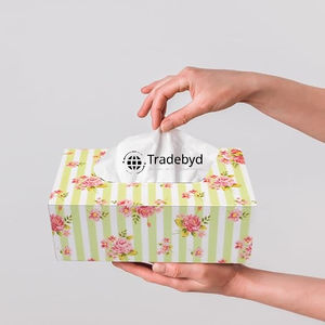 Caja de Pañuelos de Madera Cuadrada Premium de Tradebyd, con Diseño Ecológico y Estampado Esmaltado, Decorativa para Mesa - Product Image 1
