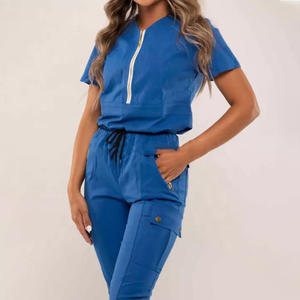 Plus Size Women's Medical Scrubs <b>Sets</b> Stretchy Fabric Top Pants Comfortable Spandex Material for <b>Doctors</b> Hospital Uniforms - Product Image 4