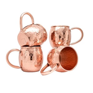 Juego de 4 Uds. De taza de cobre de mula de Moscú de punto martillado de cobre puro auténtico para uso en el hogar, Hotel, restaurante, Bar - Product Image 2