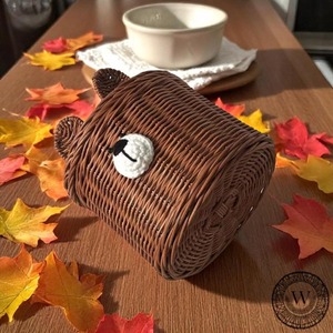 Cesta de Mimbre Tejida a Mano Artex Green Earth, Caja para Pañuelos con Diseño de Oso, Cestas de Almacenamiento Ecológicas Hechas a Mano, Mimbre Natural, Moderno y Multifuncional - Product Image 4