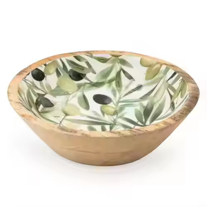 Fabricante y mayorista, ensaladeras de madera, ensalada de frutas, cuenco de madera impreso, calcomanía interior, esmalte, Calidad única, mango personalizado - Product Image 5