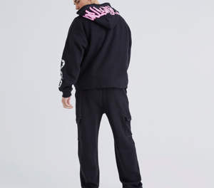 กางเกงขาบานผู้ชายวินเทจซักฝุ่นซีดซีดจางสำหรับพิมพ์พัฟผ้าฝ้าย - Product Image 1