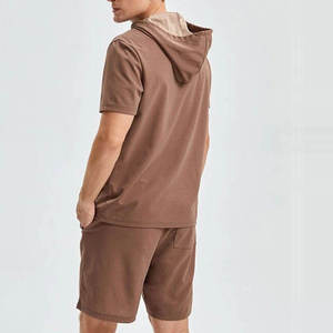 Verano 2025 pantalones cortos transpirables y de moda para hombre, conjunto de gemelos de Material de poliéster/algodón, camiseta de 2 piezas de manga corta - Product Image 3