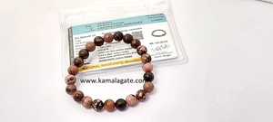 Piedra preciosa hecha a mano 8mm piedra preciosa Rodonita pulsera elástica Chakra estilo curación patrón certificado Jade cristal pulseras - Product Image 2