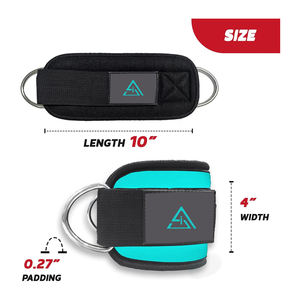 Correas de Tobillo Acolchadas de Neopreno para Entrenamiento de Piernas, Correas de Tobillo para Cable con Anillo en D Doble Reforzado - Product Image 2