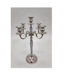 Soporte de vela de Metal de aluminio hecho a mano de Venta caliente con acabado de latón de 7 velas para decoraciones de boda en casa festividades de Navidad - Product Image 5