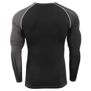 Customized Manufacture Men Rash Guard Wholesale Prices Plain-Fitness Men Rash Guard <b>Black</b> and Grey-Color Rash Guard - Product Image 2