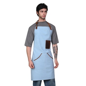 Tabliers unisexes personnalisés pour barmans tablier en toile professionnel avec lanières en cuir tablier de chef barista - Product Image 1