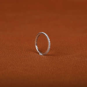 18KT Solid Gold Plated Round Cut Lab Grown Diamond Full Eternity Wedding Band Classic Luxury Wedding Gift - Product Image 4