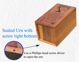 Solid Wood Acacia Urn for Human Ashes Eco-Friendly <b>Wooden</b> Cremation <b>Box</b> for Home Storage & Organization - Product Image 3