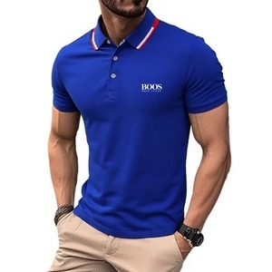 Chemise pour homme de haute qualité à fleurs avec logo brodé personnalisé, manches courtes, respirante, en toile, décontractée pour l'été - Product Image 2