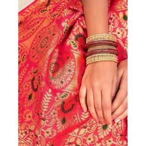 ชุดแต่งงานผ้าไหมบานาราซีสีชมพูสวยงาม - Product Image 3