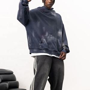 Sudadera con capucha Streetwear para invierno Mezcla de algodón suave Sunfade Wash Pullover con aspecto teñido Vintage para el estilo diario - Product Image 6