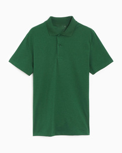 เสื้อโปโลสีทึบมินิมอลลิสต์มีปกและกระดุมที่กระโปรงแบบปราณีตสำหรับผลิตในปากีสถาน - Product Image 3