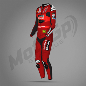 Rucati Francesco Bagnaia Lenovo Moto Racing Traje de cuero 1Pc Cuero de vaca/Canguro Moto Pista/Montar MotoCp Mono/Traje - Product Image 2