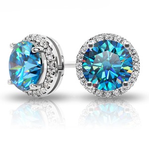 2023 Luxury 925 Sterling Silver VVS Moissanite Diamond Studs <b>Earrings</b> 10K 14K 18K White Gold Plated IGI Certified Cute Hip Hop - Product Image 3