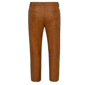 กางเกงหนังแท้ทรงตรงเอวสูงสำหรับผู้ชายแบบลำลองน้ำหนักเบา ระบายอากาศได้ดี  ปรับแต่งได้ - Product Image 3