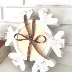 Tazón de vela de copo de nieve de madera de acacia hecho a mano de alta calidad Decoraciones de Estilo Vintage para el hogar al por mayor de Vietnam - Product Image 1
