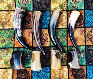 Viking-Inspired Nautical Animal Style Genuine Buffalo Horn <b>Mug</b> Holder 100% Food-Safe Polished Handicraft for Weddings <b>Christmas</b> - Product Image 2