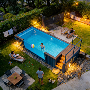 Piscinas Familiares Multifuncionales de Fibra de Vidrio al por Mayor, Piscina Rectangular Elevada, Instalación Rápida, Piscina Grande - Product Image 1