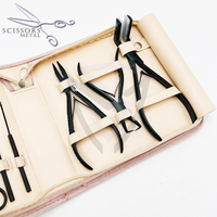 Ciseaux professionnels en acier inoxydable noir mat de qualité supérieure pour usage commercial, marque METAL, pinces à extensions capillaires, logo personnalisé, coiffure