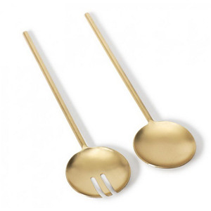 Servidores de ensalada de diseñador de alta calidad, acero espejado para bodas, cenas, fiestas, regalos de inauguración de la casa, pulido por Ambience Lifestyle - Product Image 4