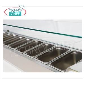 Vitrine réfrigérée pour ingrédients de pizza de 200 cm de long pour 10 contenants GN 1/4, équipement de cuisine commerciale - Product Image 2