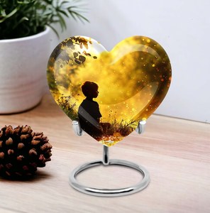 Golden Sunset Mementos Urnas para cenizas humanas Metal para adultos Urnas personalizadas para mamá Cenizas Urnas funerarias - Product Image 3