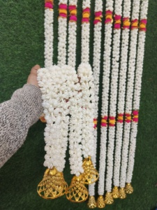 Mogra Pompom Floral Garland String Baby Shower Nikah Partition Muslim Wedding <b>Decoration</b> Backdrop Trendy Festival Party Decor - Product Image 3