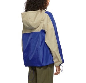 Chaqueta cortavientos de nailon para mujer al por mayor, ropa de calle con capucha personalizada, tela de poliéster, chaqueta deportiva cortavientos para mujer de dos tonos - Product Image 2