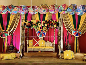 Pakistani Wedding Sangeet Stage Swing Handmade Treated Wood Luxury Modern Durable Antique Carved Bridal Jhoola Customized Size - Product Image 3