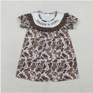 Robe pour fille GSD3526 avec broderie « Daddy's Girl » et motif camouflage marron - Product Image 5