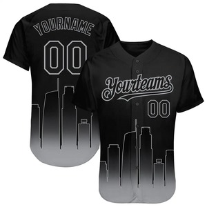 Camiseta de Béisbol Personalizada con Degradado Negro y Amarillo, Unisex, Manga Corta, Malla Transpirable, Impresión Sublimada, Nombre del Equipo, Número, Talla Grande - Product Image 2