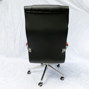 Silla Ejecutiva Ergonómica de Lujo MFZ858 Tapizada en Cuero PU con Reposabrazos de Madera, Silla Elevadora con Altura Ajustable para Uso Doméstico - Product Image 6