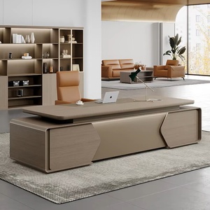 Modern Luxury Executive <b>Desk</b> Wooden President Office Table High End <b>Large</b> Boss <b>Desk</b> L Shaped Manager <b>Desk</b> Set Executive Office - Product Image 1