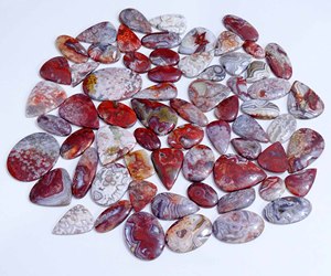 Vente en gros d'agate naturelle folle en dentelle Cabochon de pierres précieuses en vrac Fabrication de bijoux en quartz Pierres précieuses en vrac - Product Image 4