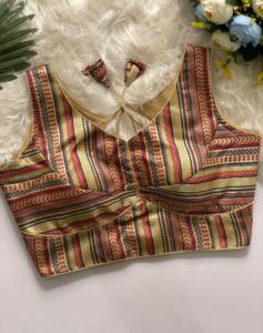 เสื้อทันสมัยมีหลายสีเสื้อไหม Banarasi หนักมีฟองคอรูปตัววีและด้านหลังมีลาย sabyasachi - Product Image 1