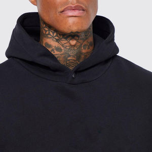 Sweat-shirt à capuche surdimensionné pour homme, logo personnalisé en relief, sweat-shirts basiques vierges, couleur unie, vêtements ODM, broderie en polaire - Product Image 3