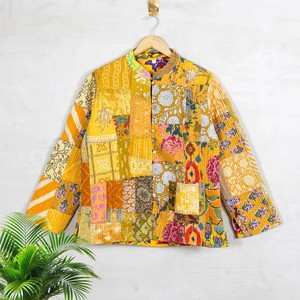 แจ็กเก็ตผ้าฝ้ายพิมพ์ลายกลับด้านได้เสื้อแจ็กเก็ตผ้าปะทำด้วยมือทำจากผ้าฝ้าย - Product Image 3