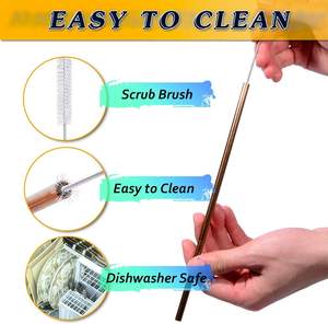 Fournisseur en gros Agitateur à cocktail Pailles en métal Pailles à boire réutilisables pour boisson Milkshake Smoothie Mocktail - Product Image 6