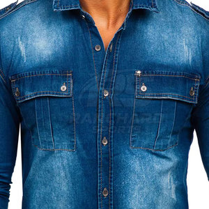 Chemise en jean pour homme, mode streetwear, manches longues, chemise de soirée, chemise en jean pour homme, vêtements de tous les jours, chemise classique ajustée - Product Image 6