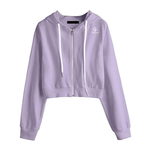 Sudaderas Cortas de Moda para Mujer, con Cierre, Manga Larga, 100% Algodón, Impermeables, Talla Personalizable, Hechas en Pakistán para Invierno - Product Image 1