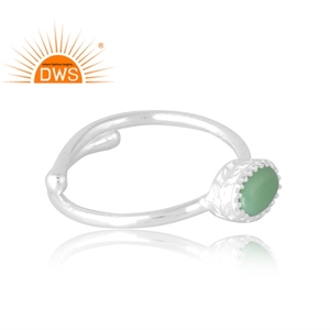 Anillo de piedras preciosas de crisoprasa Natural de Plata de Ley 925, joyería personalizada para mujer, regalo para ella - Product Image 4
