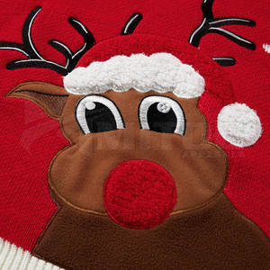 Sweatshirts personnalisés à motif solide à manches longues pour l'hiver Vêtements de Noël Vêtements teints dans la plaine - Product Image 6