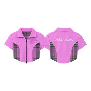 Nouveau T-shirt Rayé Boxy à Double Fermeture Éclair avec Motif Graphique Grande Taille en Coton Blanc pour Hommes et Femmes - Product Image 3